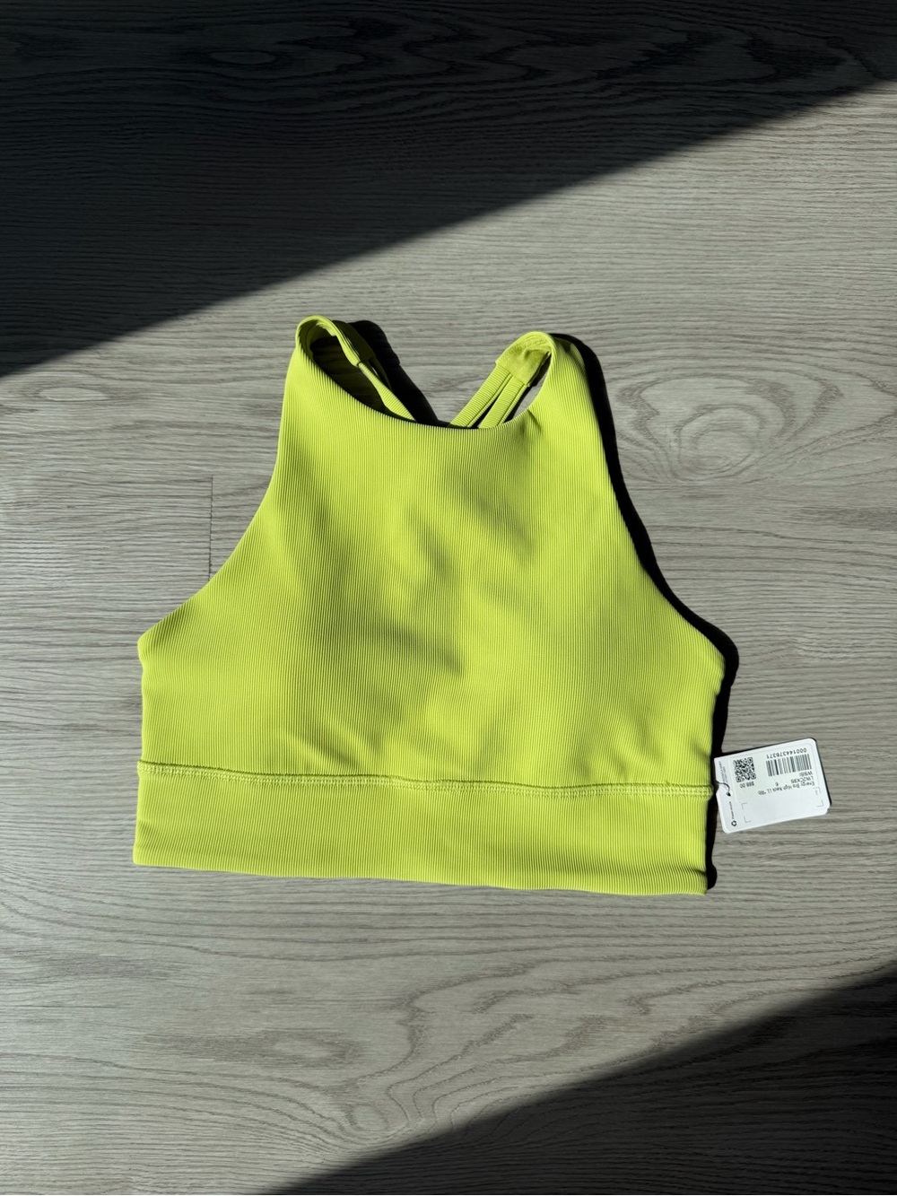 NWT Lululemon Energy High Neck Sports Bra Ribbed - Wasabi - Size 6